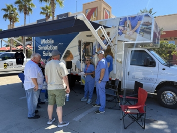 Resuscitation and Training Core instructors Laura Watrous and Matt Fagan run a Trauma Escape Room at the Mississippians for Emergency Medical Services Conference.